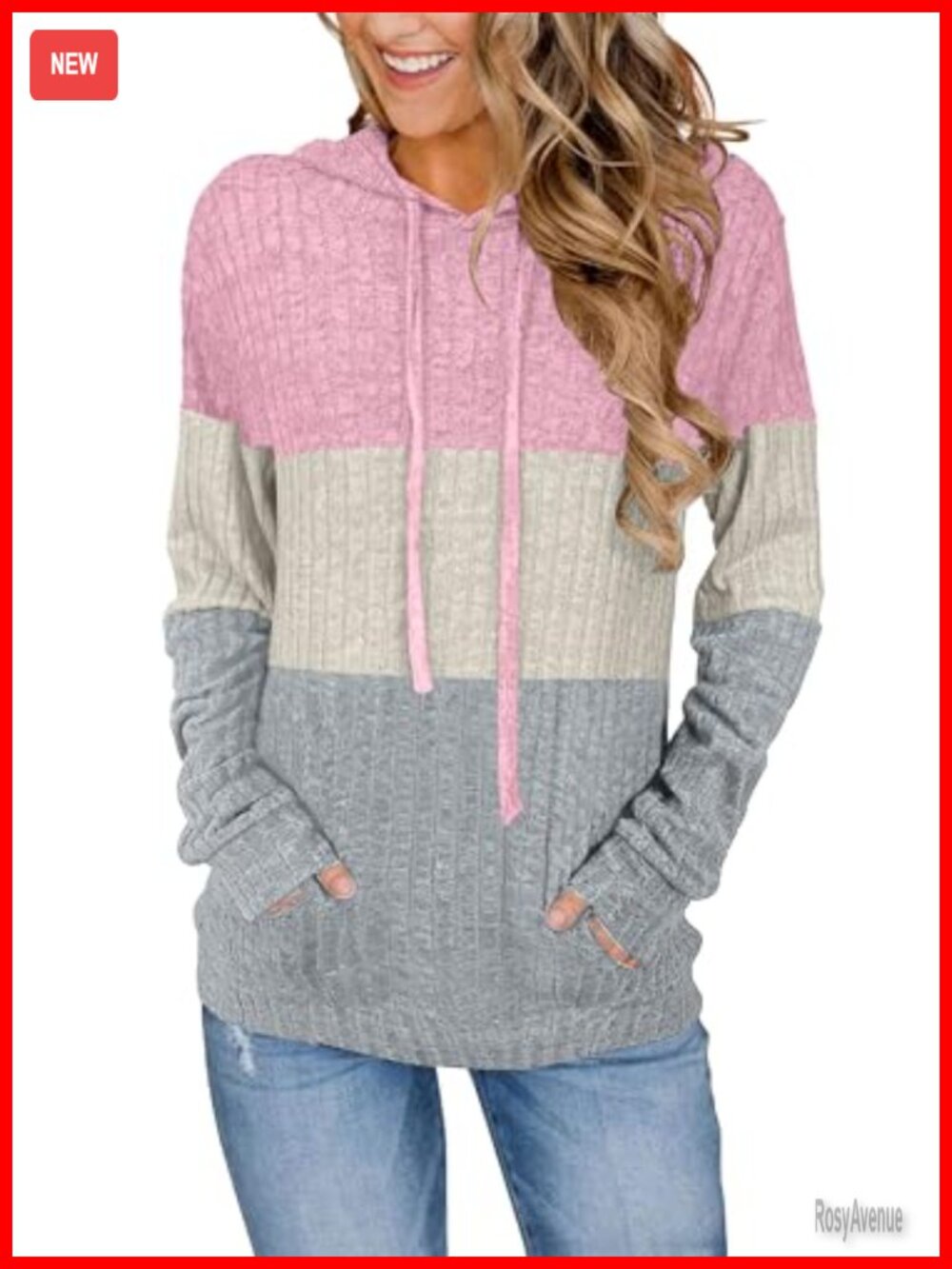Women's Long Sleeve Drawstring Hoodie Loose Fit Pullover Sweatshirt
